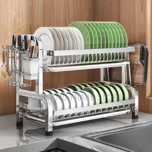 2 Layers Tiers Non Rush Stainless Steel Dish Rack