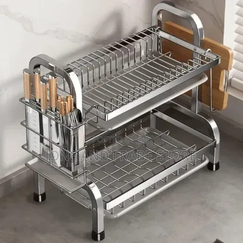 2 Layers Tiers Non Rush Stainless Steel Dish Rack