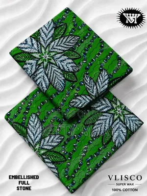 Green Vlisco Super Wax Ankara Fabric