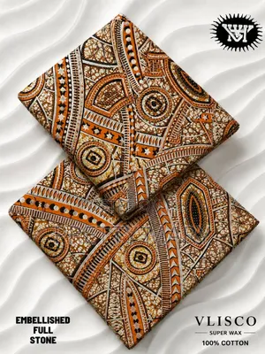 Embellished Full Stone Ankara Fabric