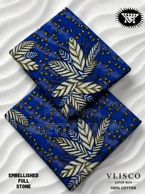 Blue Vlisco Super Wax Ankara Fabric