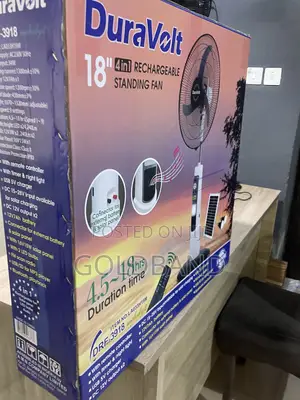 DuraVolt 18 Inches Rechargeable Standing Fan for Reliable Airflow