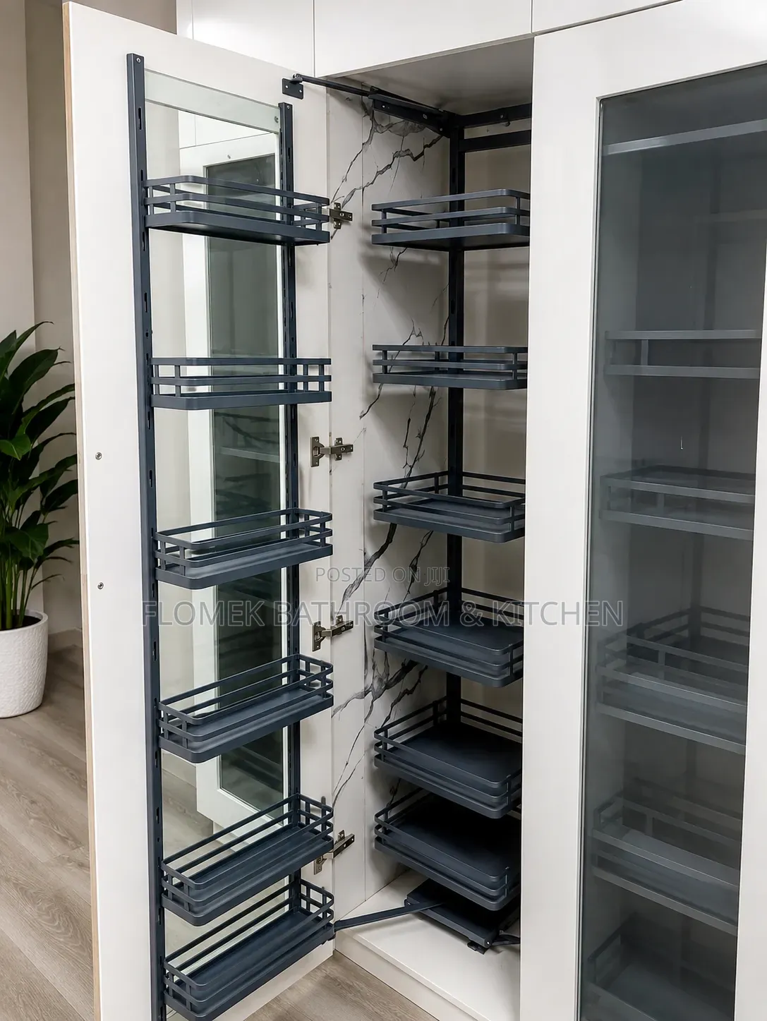 Modern Pull-Out Kitchen Pantry Basket – Multi-Tier Storage Organizer.