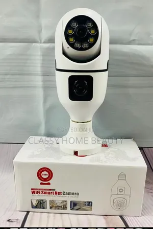 V380 Dual Lens WiFi Smart Bulb Security Camera - 360° PTZ HD CCTV