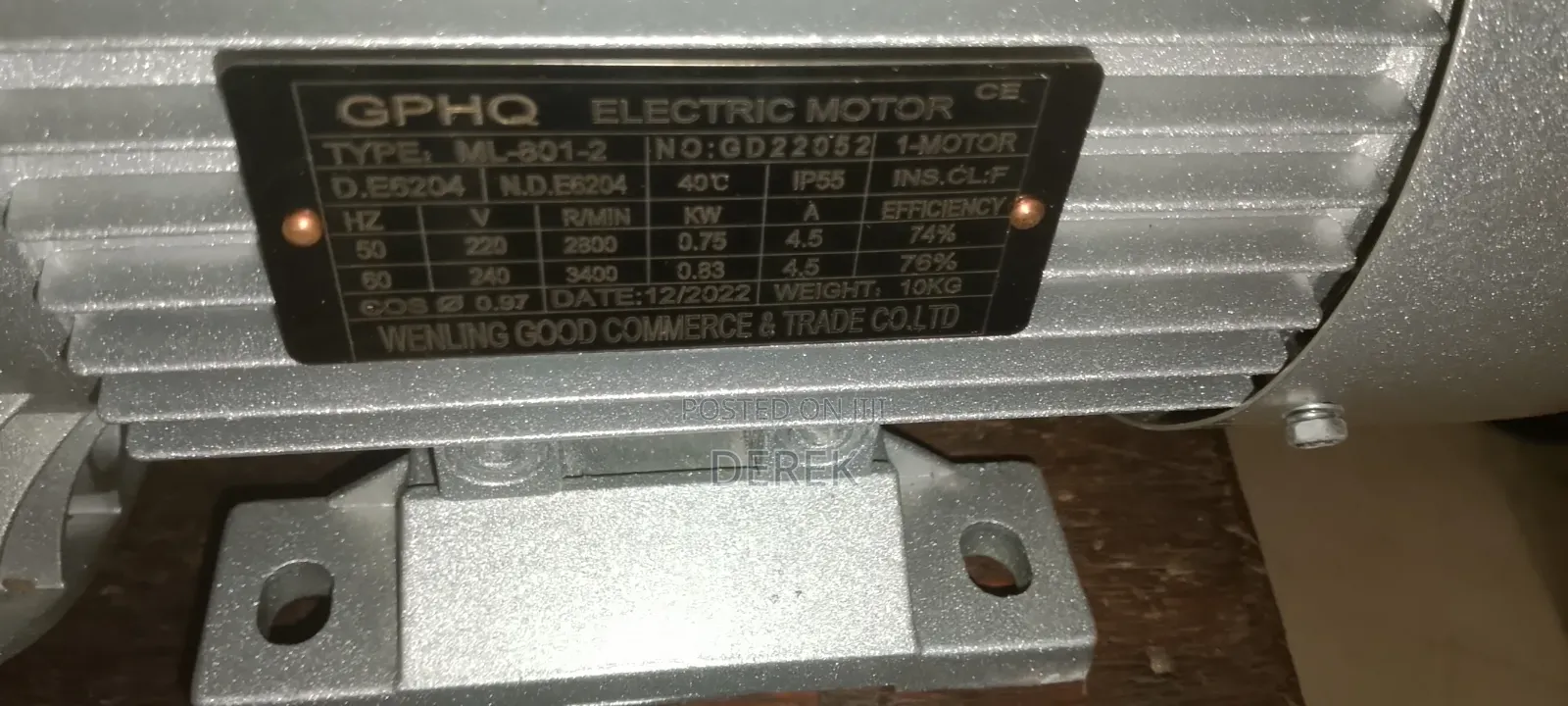 Single Phase Electric Motor