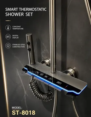 High Quality Piano Smart Thermostatic Shower Mixer With LED Lights