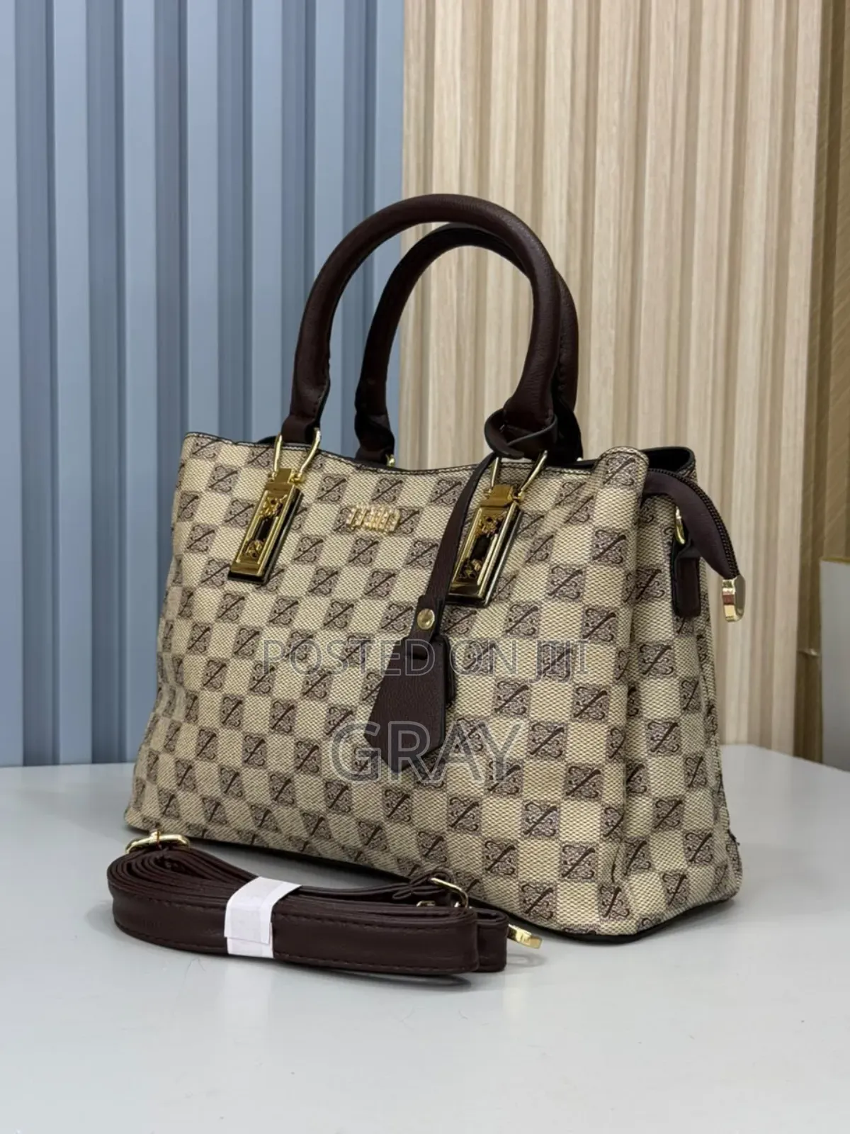 Luxury Checkered Tote Bag
