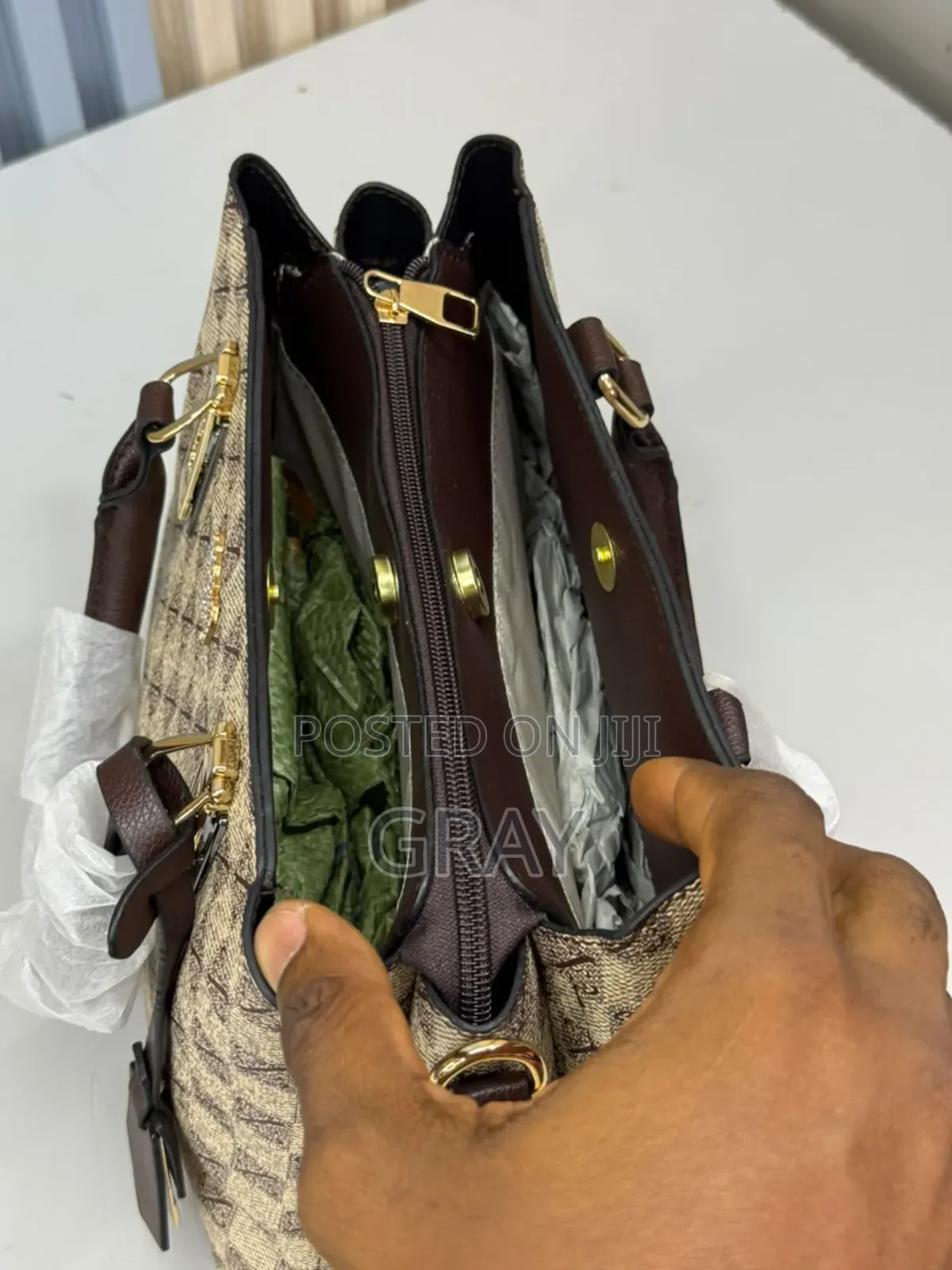 Luxury Checkered Tote Bag
