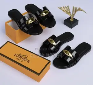 Glossy Hermes Slippers