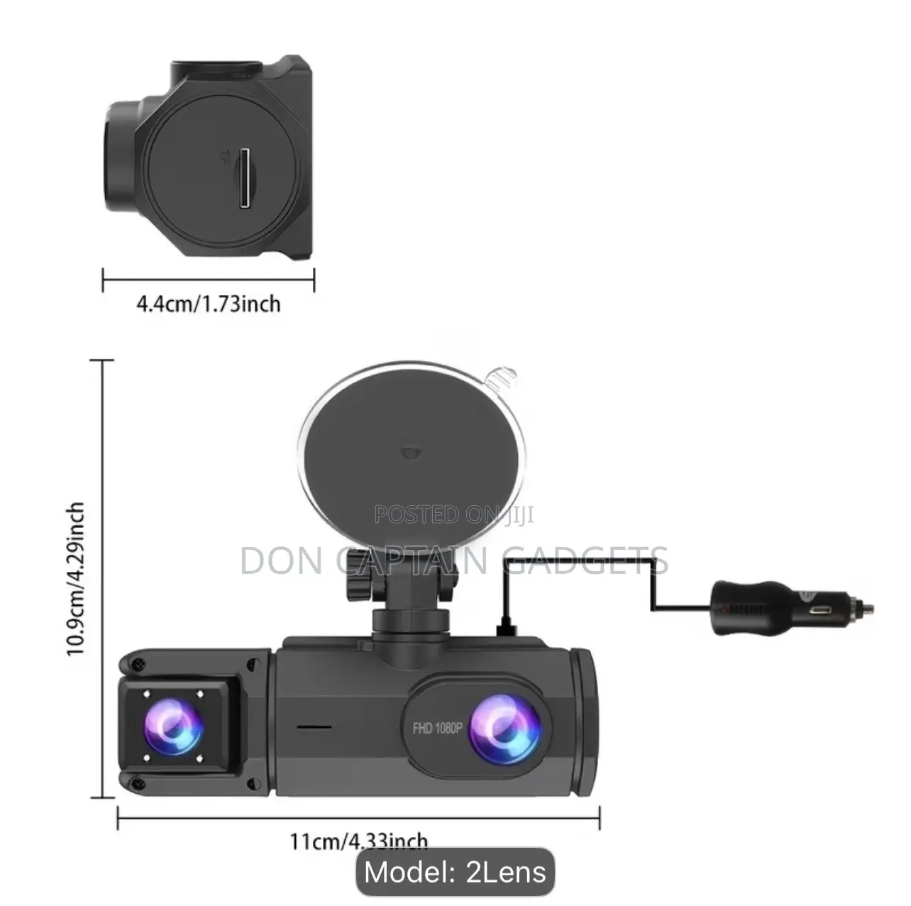 FOXGOD Dash Cam Front Camera 1080P & Inside Camera 720P, 170° Wide