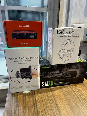 Scarlett 2i2, Shure SM7B Mic, BX5D2, iSK Headphone & Vocal Booth