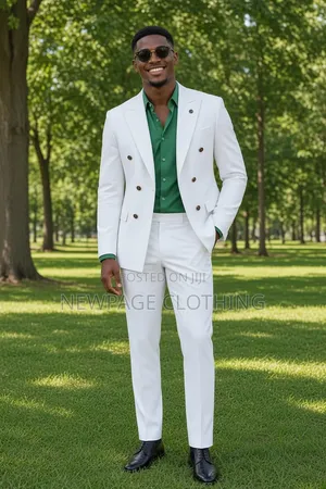 Make Your Entrance in a White Double-Breasted Suit