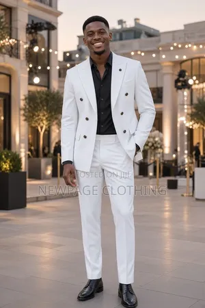 White Double-Breasted Suit That Maximize Style