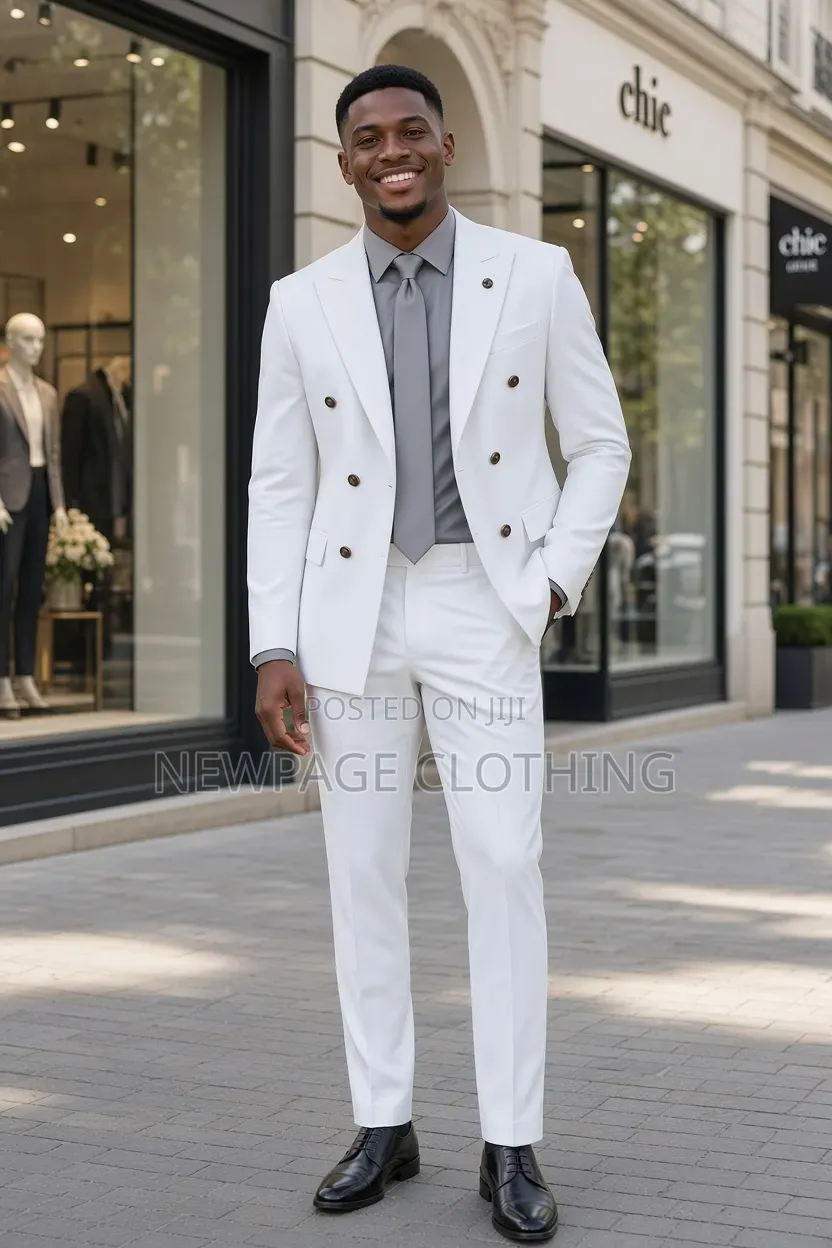 Step Out Different in a White Double-Breasted Suit