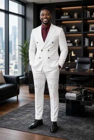 White Double-Breasted Suit That Means Business 🤍