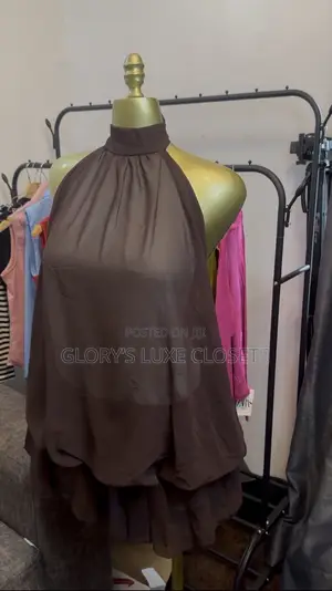 Halter-Neck Chiffon Swing Dress
