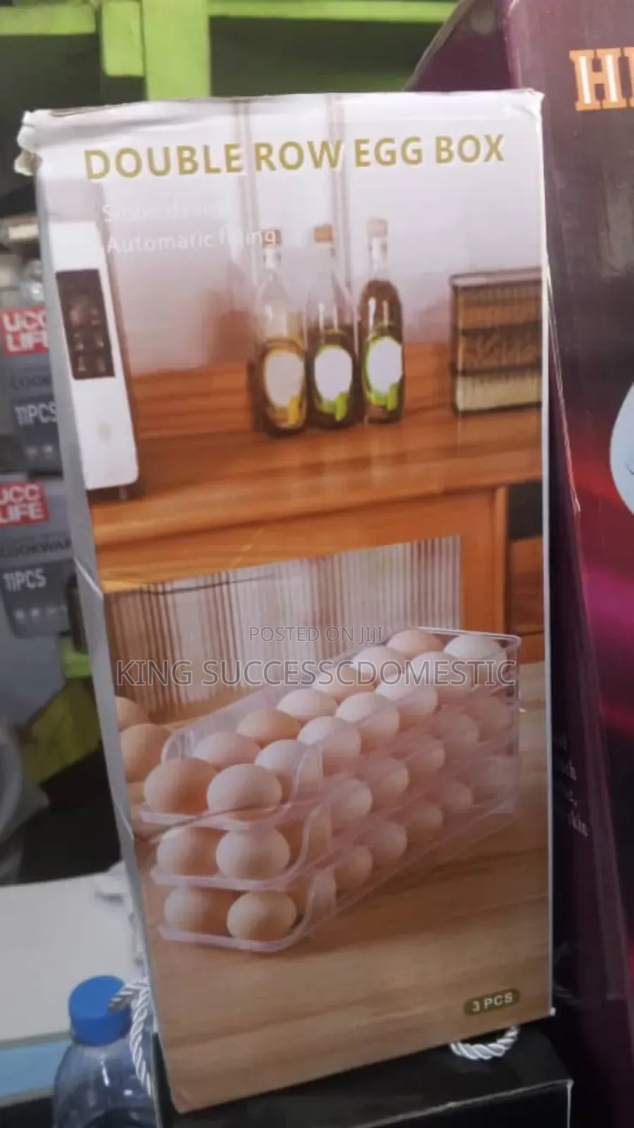 Automatic Rolling Double Row Egg Dispenser Holder
