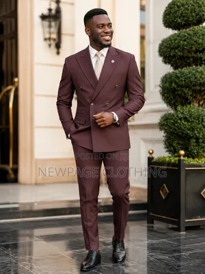 Brown Double-Breasted Suit That Speaks Style