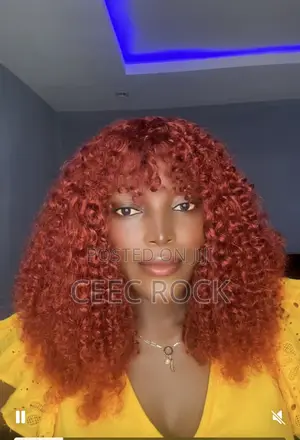 Burgundy Curly Fringe Wig