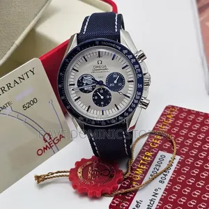 Omega Jeans Leather Watch  (Blue Strap)