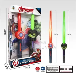 2 in 1 Avengers Themed Retractable Light Up Toy Sword Set