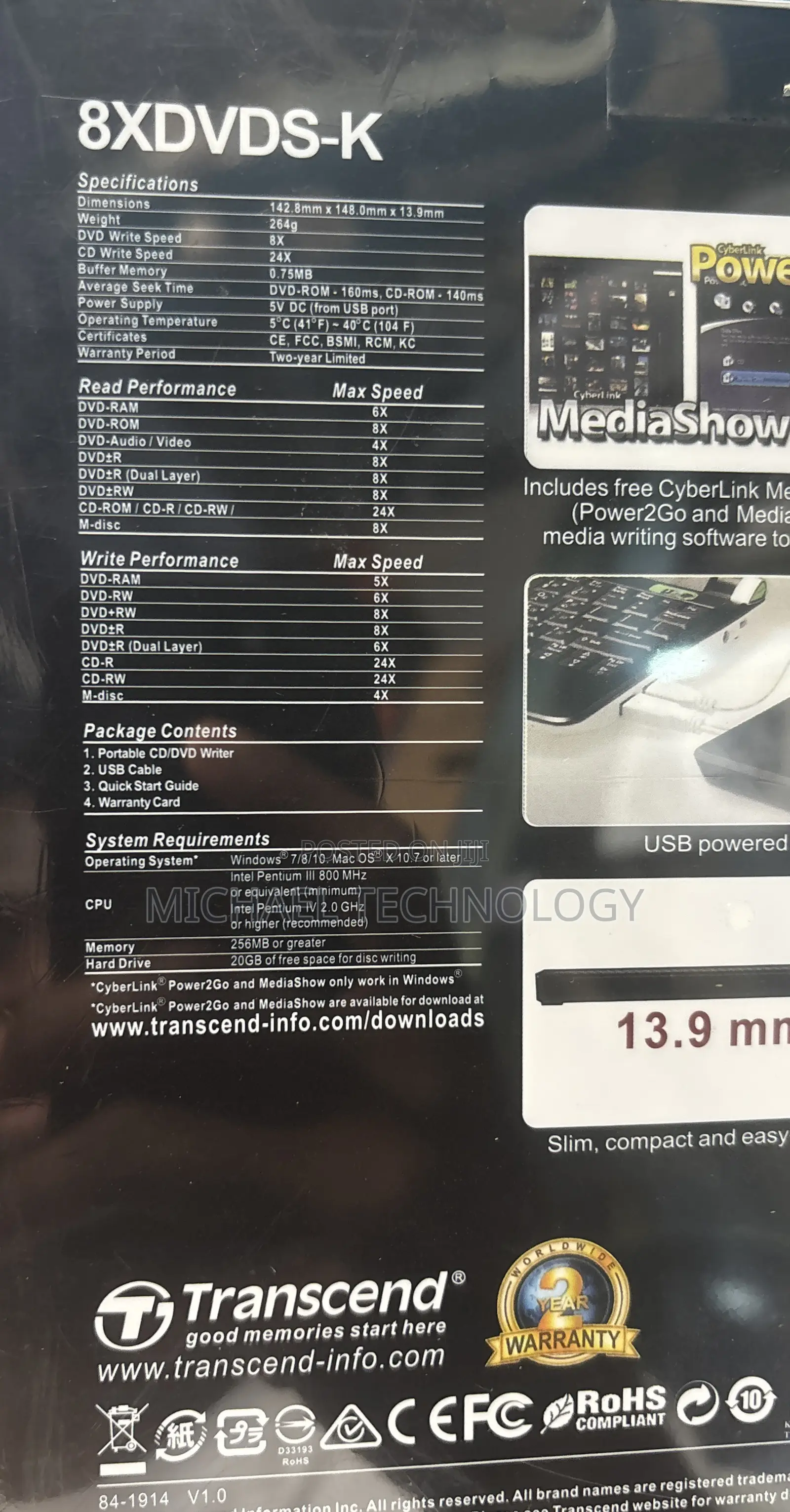 Transcend CD/DVD Writer