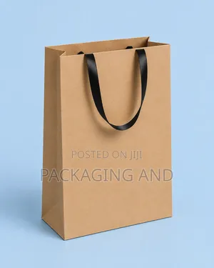 A5 Small Kraft Paper Bag Ribbon Handle Gift Jewelry Wedding Favor
