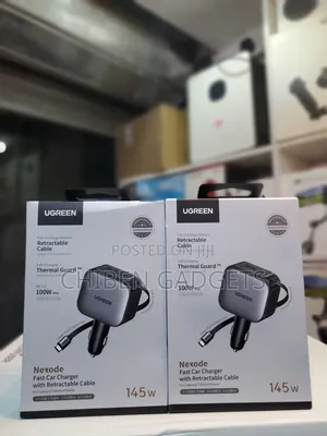 UGREEN NEXODE Car Charger 145w With Ratractable USB-C