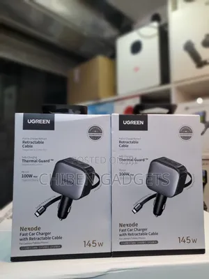 UGREEN NEXODE Car Charger 145w With Ratractable USB-C