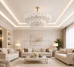 Crystal Chandelier French Flower Shape for Living Room Ceiling Light