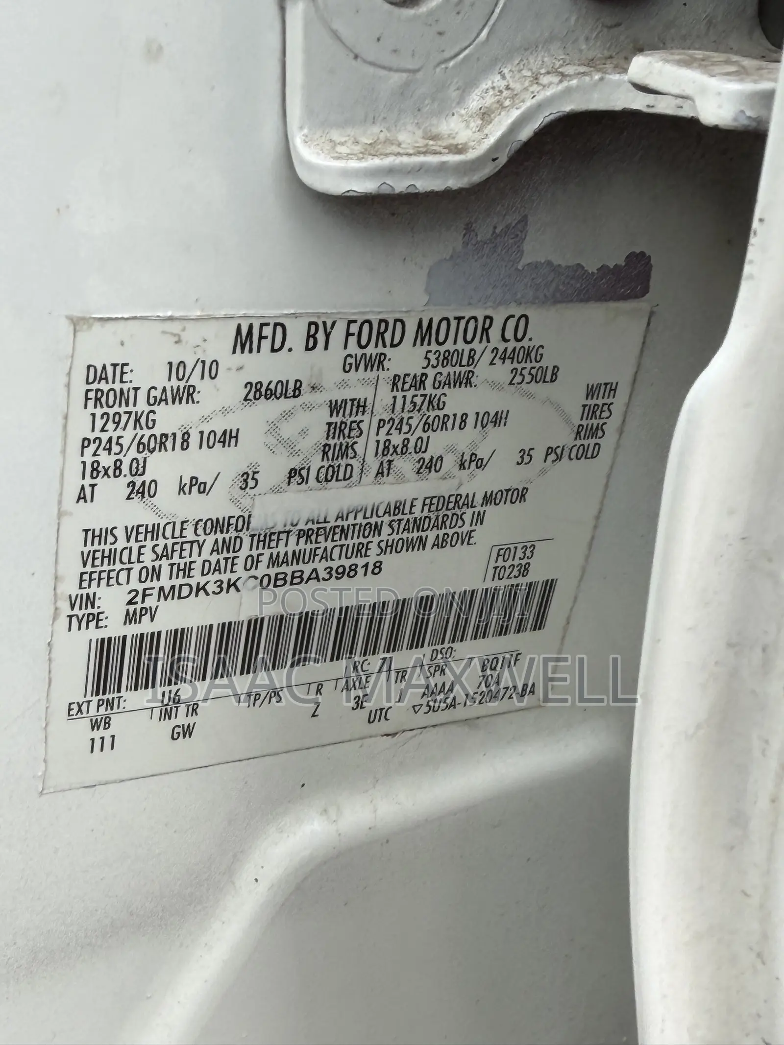 Ford Edge 2011 White
