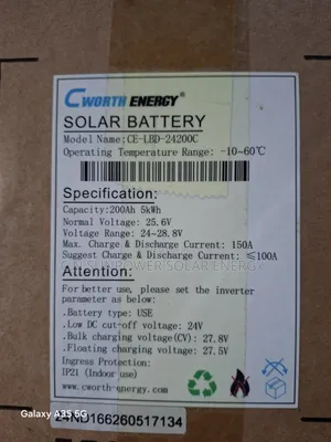 5kwh/24v Cworth-Ion Energy Lithium-Iron Battery