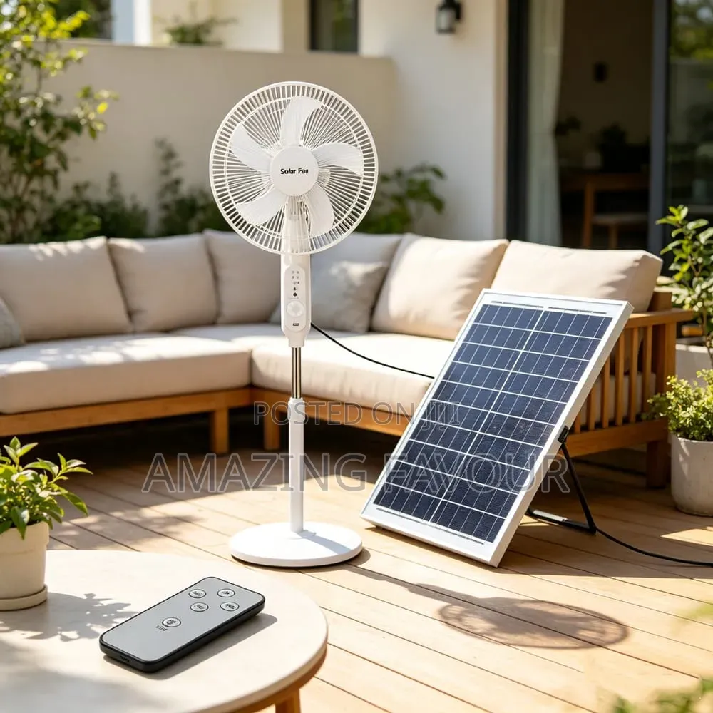 Solar Powered Cooling BREEZE Fan With Remote Control & Panel