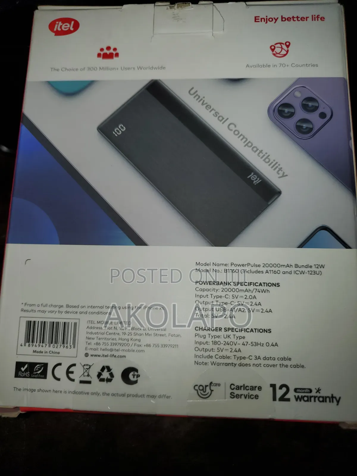Itel 20000 Mah Capacity