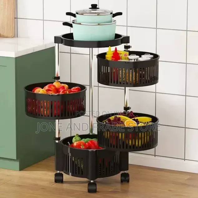 4Layer Multipurpose Rotating Kitchen Storage Rack