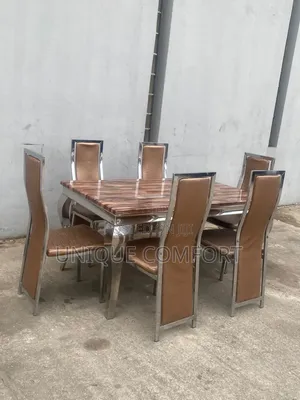 Imported Executive 6 Seaters Marble Top Dining Set