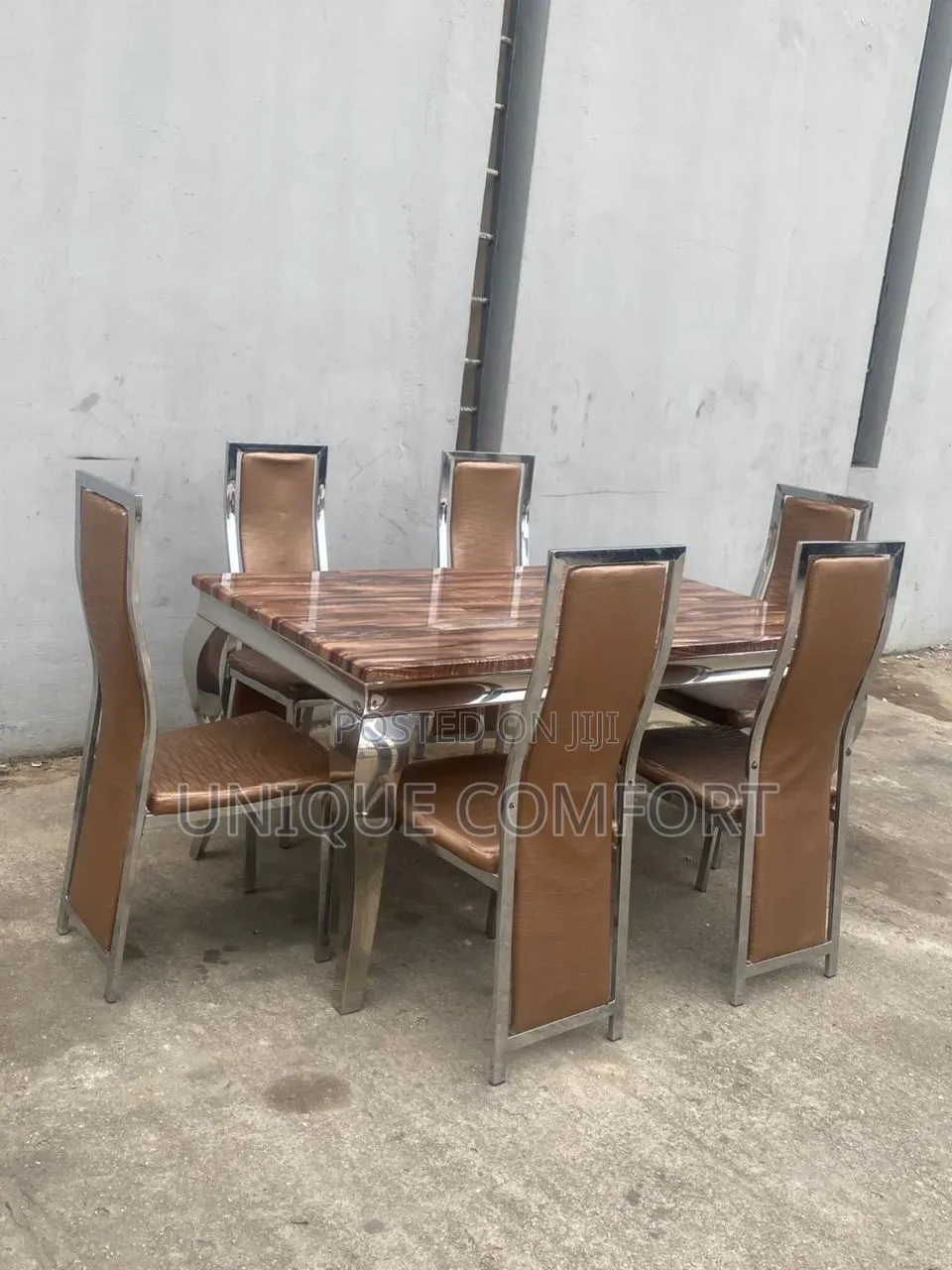 Imported Executive 6 Seaters Marble Top Dining Set