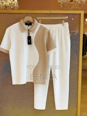 Luxury Men's Knitted Polo & Trouser Two-Piece Set