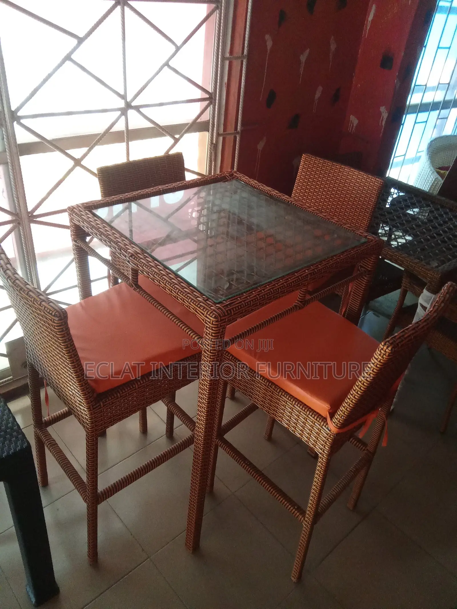 Rattan Barstool With High Table