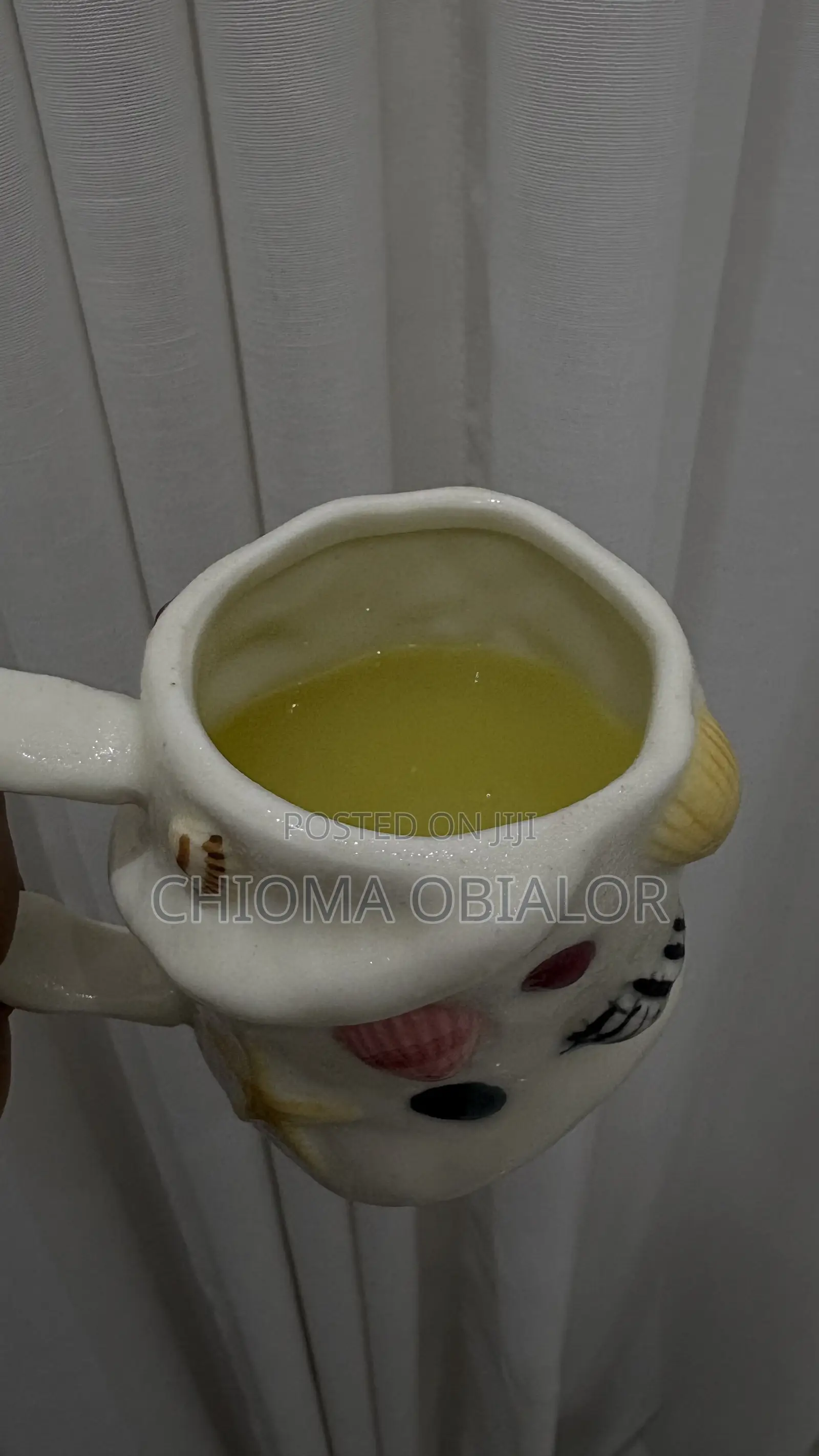 Asymmetrical White Ceramic Seashell Mug Featuring a Charming Starfish