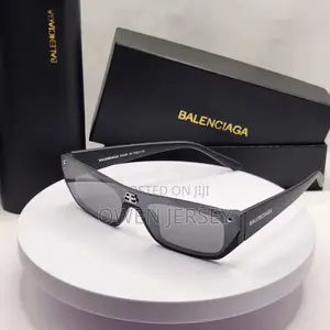 Balenciaga Shield-Style Sunglasses – Black With Silver Mirrored Lenses