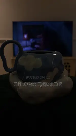 Hand-Painted Ceramic Cloud Mug and Saucer Set