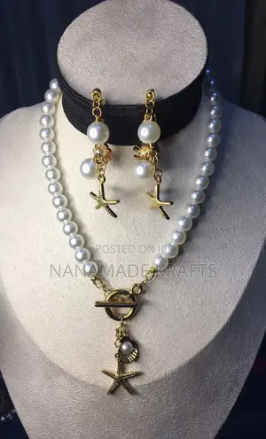 White Acrylic Pearl Beads With Sea Theme
