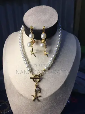 White Acrylic Pearl Beads With Sea Theme
