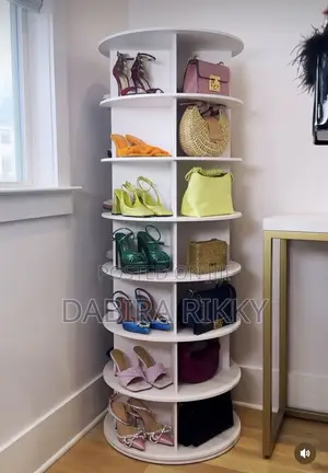 Rotating 8-Layer Shoes and Bags Rack