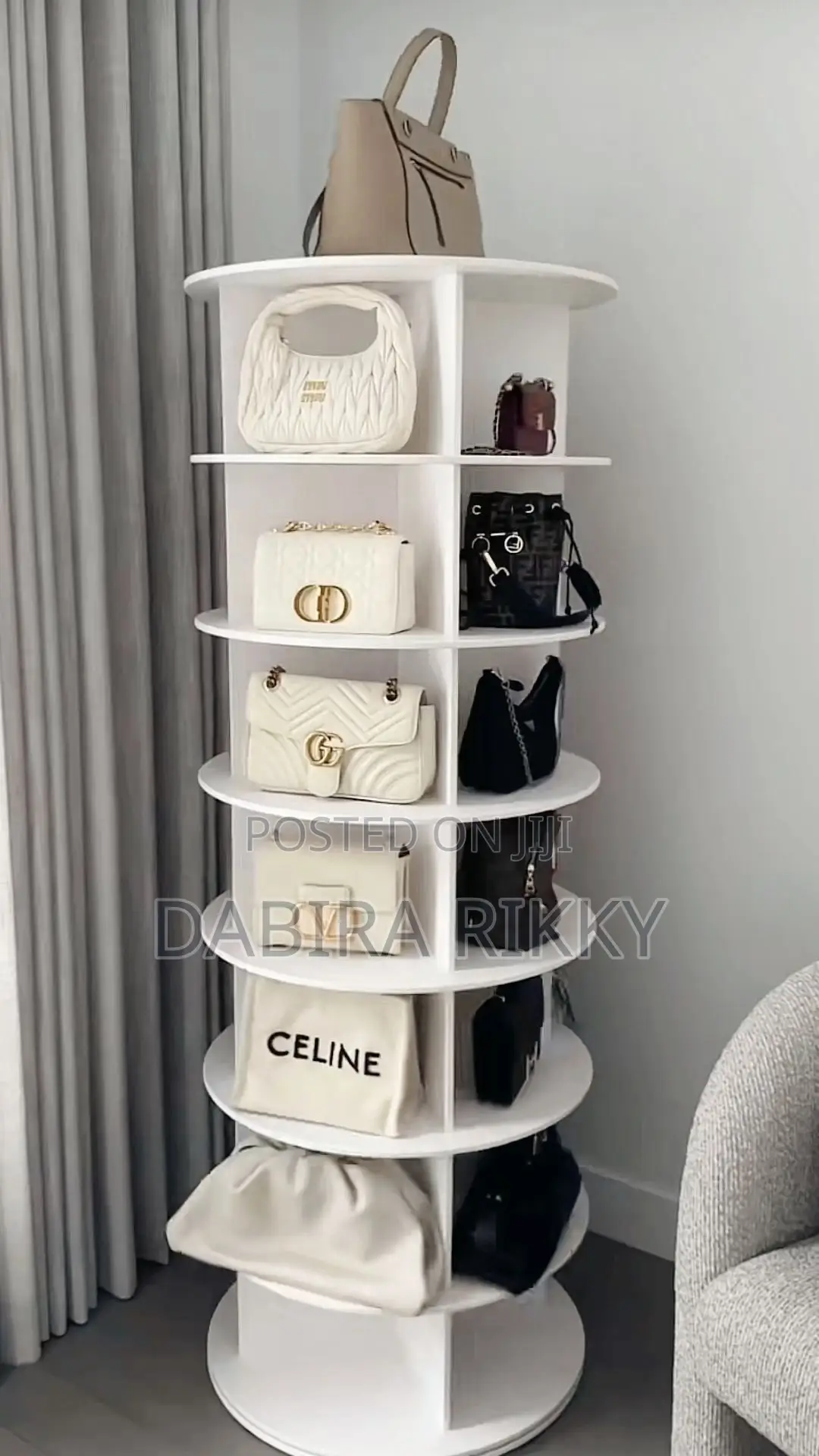 Rotating 8-Layer Shoes and Bags Rack