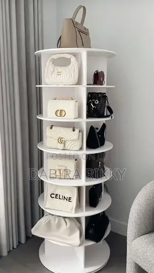 Rotating 8-Layer Shoes and Bags Rack