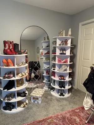 Rotating 8-Layer Shoes and Bags Rack