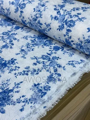 Beautiful Blue & White Cotton Floral Design