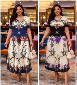 Classy Beautiful Pleated Floral Gown
